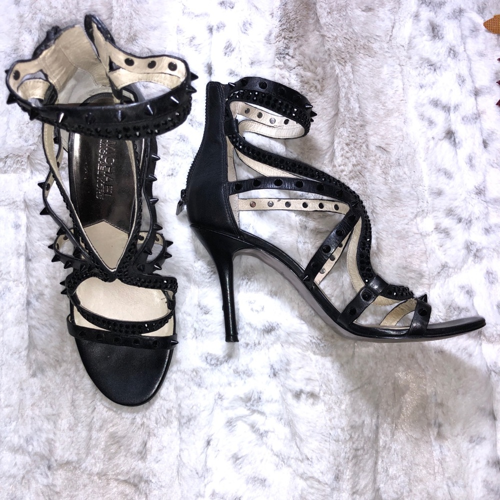 Michael Kors Black Larissa Studded Spiked Heels